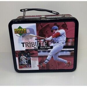 VTG MARK MCGWIRE UPPER DECK METAL LUNCH BOX St. Louis Cardinals
